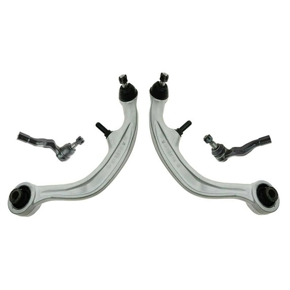 4 Pc Suspension Kit Front Lower Control Arms & Ball Joints, Outer Tie Rod End Left & Right Side Fits select: 2003-2007 INFINITI G35, 2003-2009 NISSAN 350Z
