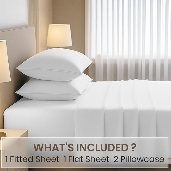 4 Pc Twin Sheet Set - 1000 Thread Count Egyptian Cotton Premium Hotel Luxury Bedding - Sateen Weave Soft Cooling Bedsheet - 16" Deep Pocket Sheets - White