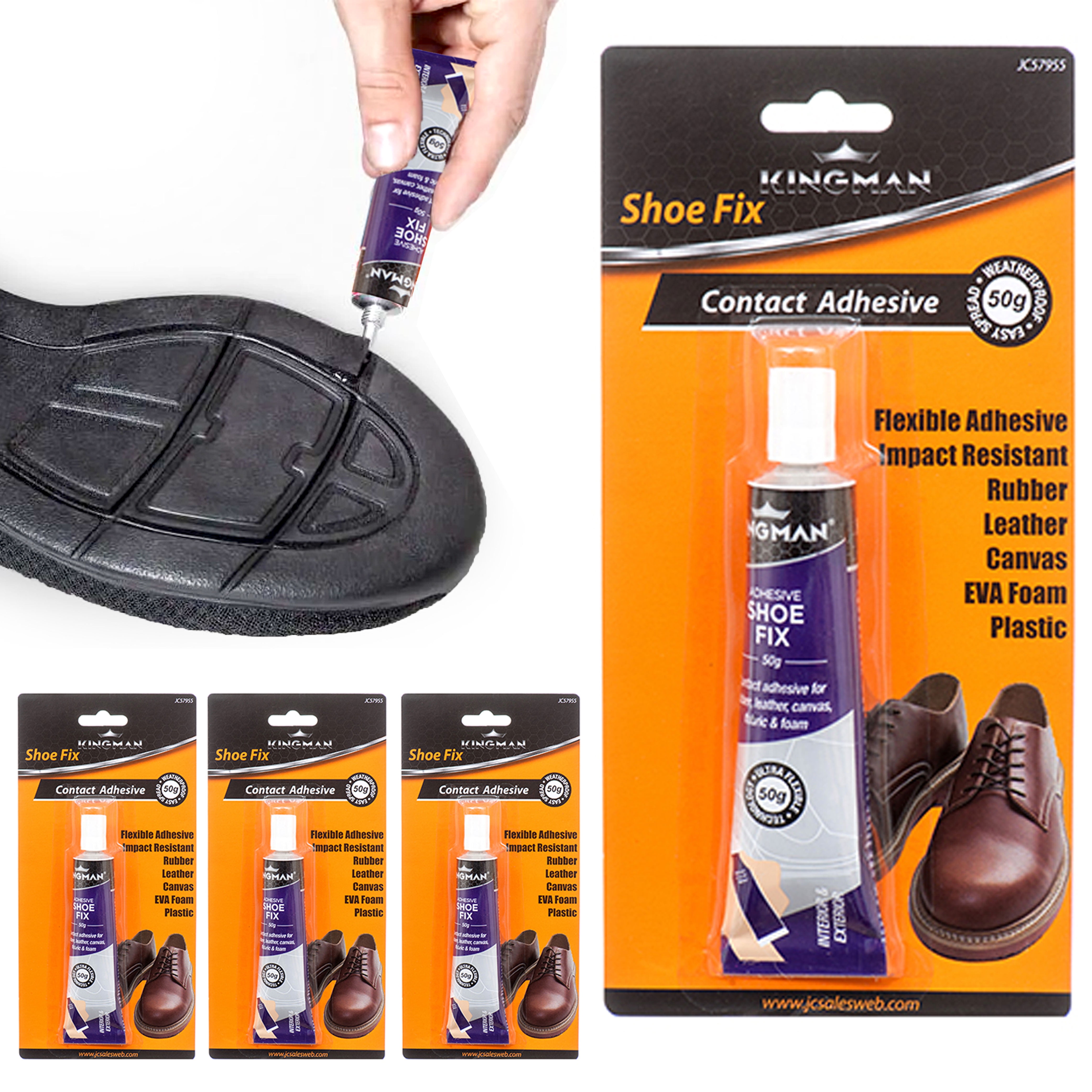 4 Pc Waterproof Shoe Repair Adhesive Glue Sole Rubber Leather Vinyl