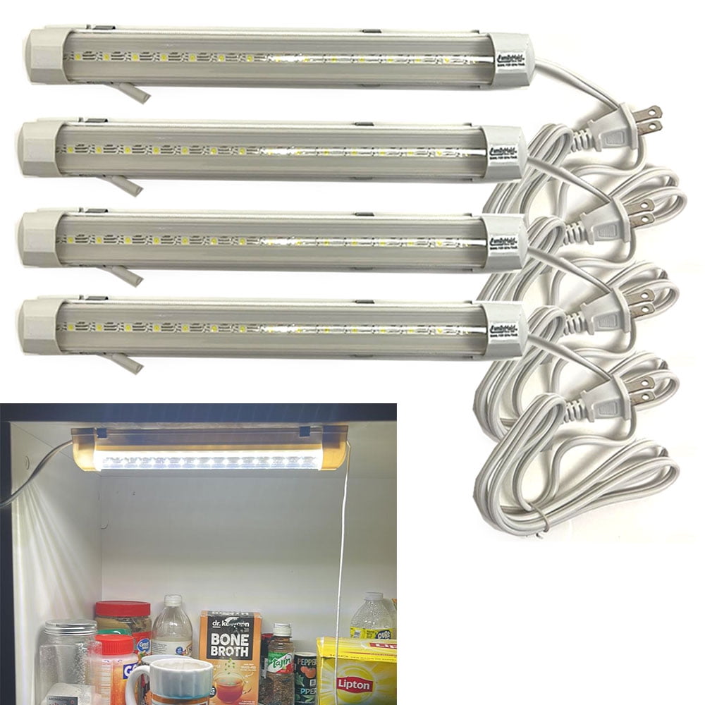 4 Pc Workshop Utility LED Light Garage 30W 12"L Wall Mount Fixture Plug-In Cable