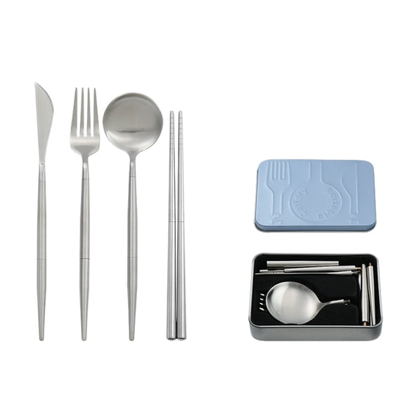 4 Pc/et Portable Reuable Travel Cutlery et tainle teel Fork poon and Choptick with torage for Ce
