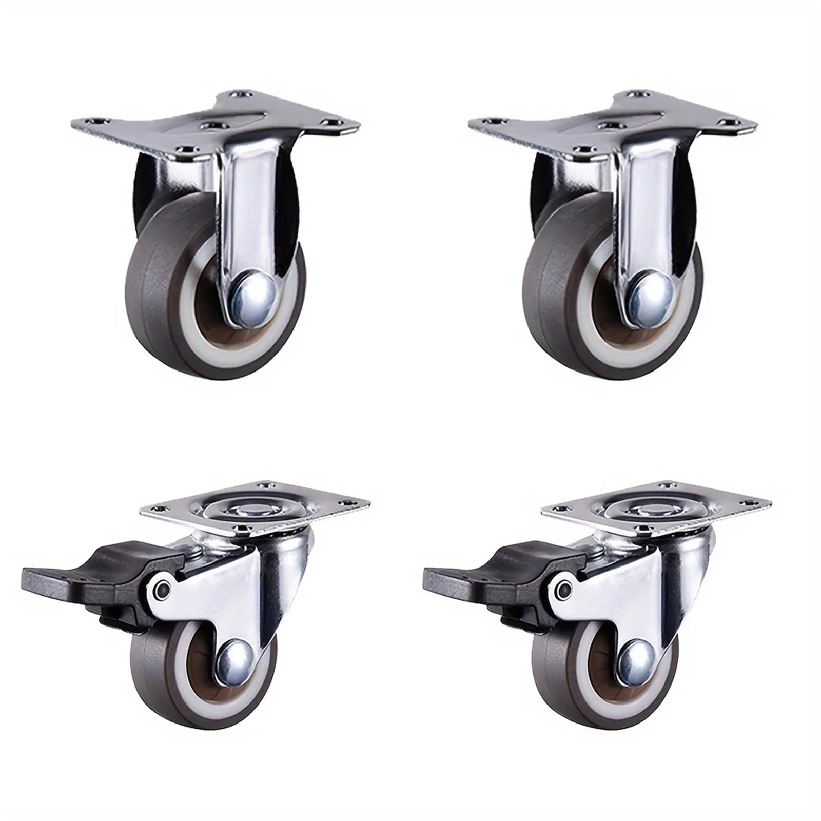 4 Pcs 1/1.25" Caster Wheels Furniture Wheels Heavy Duty Castors TPR Rubber Flat Bottom Wheels For Furniture Cabinets Workbench ,Reliable