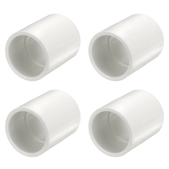 4 Pcs 1 1/4" PVC Pipe Coupling Adapter, Socket x Socket Straight Pressure Fittings SCH40 Pipe Coupling Fittings High-flow Capacity for Pool Spa Plumbing & Irrigation