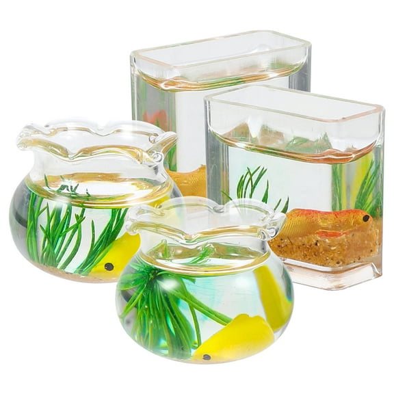 4 Pcs 1: 12 House Accessories Mini Verse Fish Artificial Jellyfish Tank Dollhouse Baby