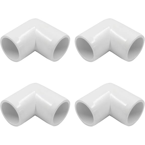 4 Pcs 1/2" 90 Degree Right Angle Elbow PVC Pipe Fitting, 2 Way Furniture Grade Connector Fitting Corner for DIY Shelf Garden Support Structure