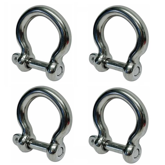 4 Pcs 1/2" Captive Pin Anchor Rigging Bow Shackle Stainless Steel WLL 1,600 Lbs