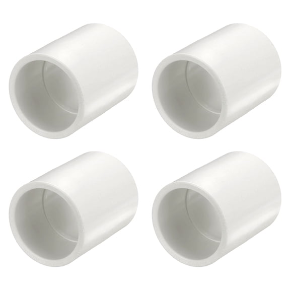 4 Pcs 1/2" PVC Pipe Coupling Adapter, Socket x Socket Straight Pressure Fittings SCH40 Pipe Coupling Fittings High-flow Capacity for Pool Spa Plumbing & Irrigation