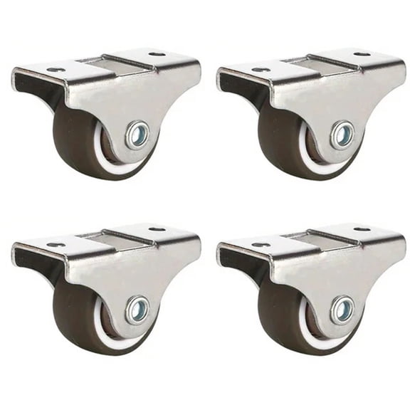 4 Pcs 1.25 inch Furniture Caster Wheels Low Profile Rubber Rolling Castor Wheel Mini Rigid Silent Caster Wheel for Cart Der ,Reliable