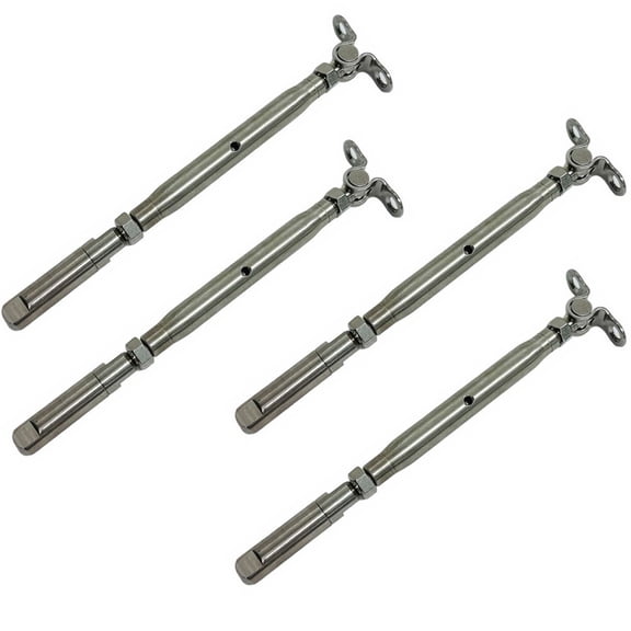 4 Pcs 1/4" Push And Go Deck Toggle Turnbuckle 5/16"-18 Thread Stainless Steel