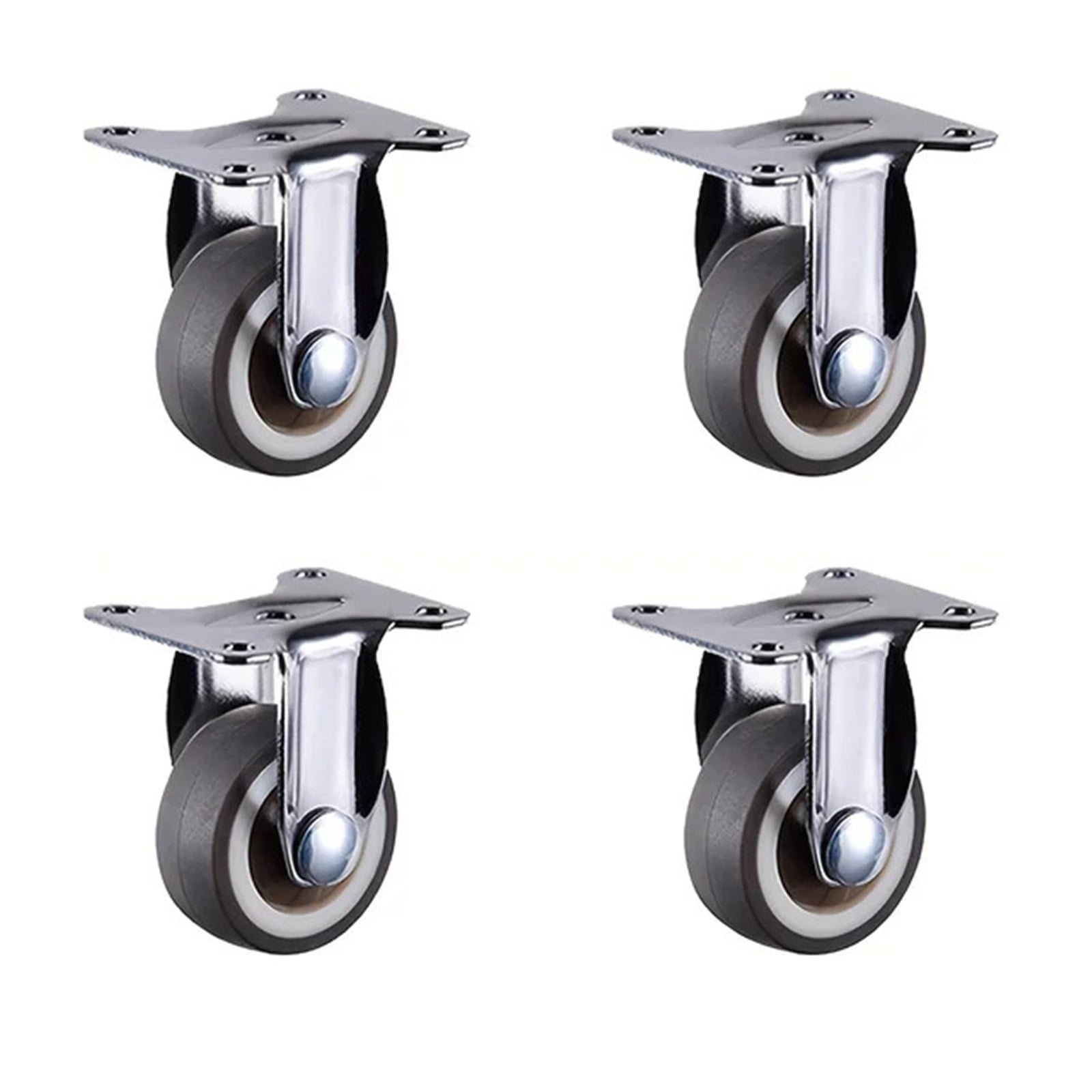 4 Pcs 1.5/2" Caster Wheels Furniture Wheels Heavy Duty Castors TPR Rubber Flat Bottom Wheels For Furniture Cabinets Workbench ,Reliable