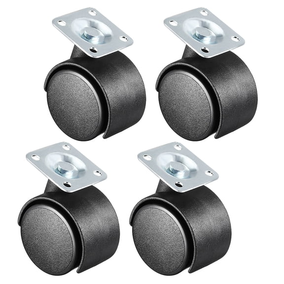 4 Pcs 1.5 Inch Swivel Caster Wheels Nylon 360 Degree Top Plate Mounted Caster Wheel 33lb Capacity