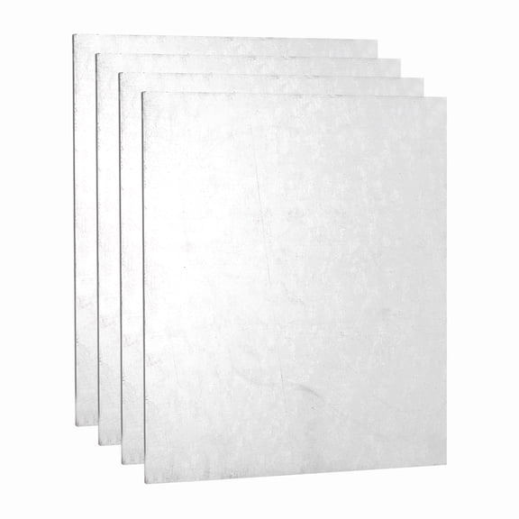 4 Pcs 1/8" Hot Rolled Steel Sheets, 4" x 2" Steel Plate Base Metal Sheet for Structural Support Construction Boards Industrial Use Machinery Manufacturing, Silver