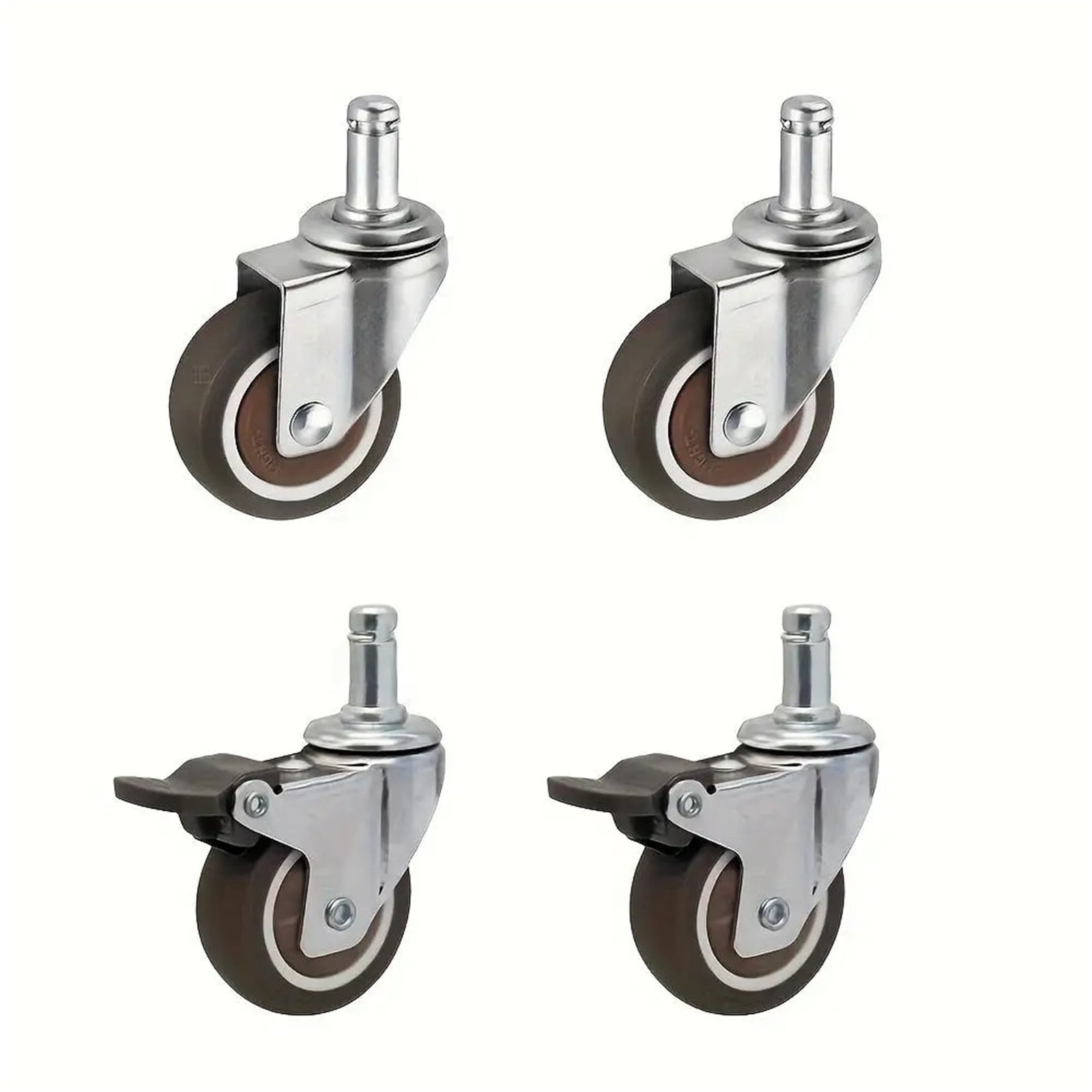 4 Pcs 1 Inch TPR Insert Rod Caster Wheels, Universal 360 Degree Rotary ...