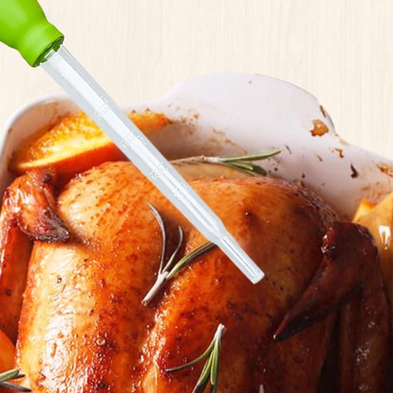 4 Pcs 1 oz Turkey Baster and Marinade Injector, 11-Inch Heat-Resistant Nylon Basting Syringe for Juicy Roast Chicken, Ham, and Meat, Kitchen Brining and Glazing Tool