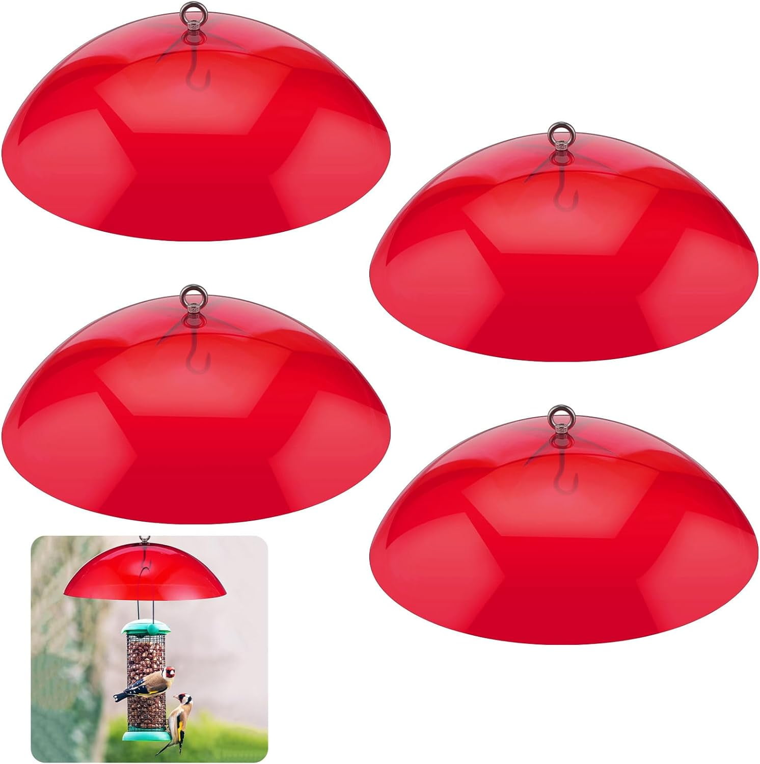 4 Pcs 10.2 Inch Plastic Bird Feeders Dome Cover for Hanging Bird ...