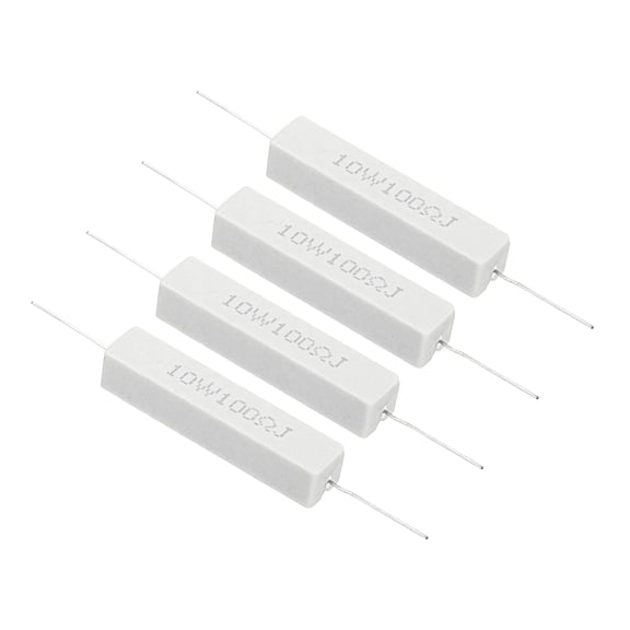 4 Pcs 100 Ohm Resistors, 10W Ceramic Cement Resistor Power Cement Resistor Kit Tolerance 5% for Power Adapters Audio Computer TV Circuit Board