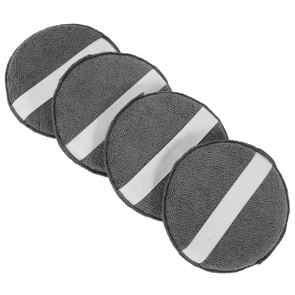 4 Pcs 12.5cm Universal Microfiber Polishing Buffing Pad Auto Woolen Buffing Waxing Pad Car Polisher Buffer Drill Attachment Deep Gray