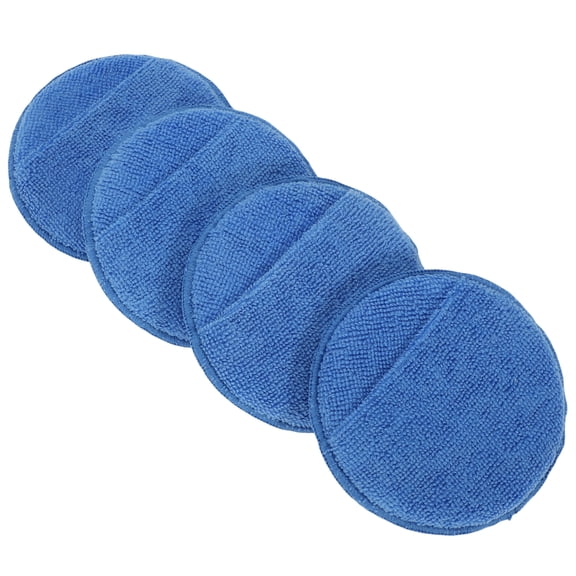 4 Pcs 12.5cm Universal Microfiber Polishing Buffing Pad Auto Woolen Buffing Waxing Pad Car Polisher Buffer Drill Attachment Sapphire Blue