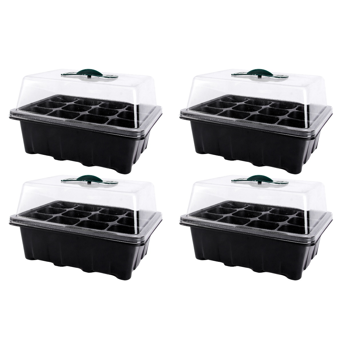 4 Pcs 12 Hole Seedling Box Sprouting Case Starter Growing Trays Mini ...
