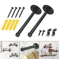 thumbnail image 1 of 4 Pcs 12 Inch Industrial Pipe Clothes Racks, Floating Shelf Bracket, Wall Mount Closet Rod For Hanging Clothes, Small Garment Rack For Indoor And Boutique Store Clothing Display-Pipe Cap，Black, 1 of 10