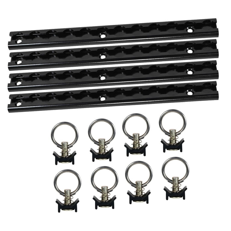 4 Pcs of 12 inch Black L Track Rail & 8 Pcs of Single Stud