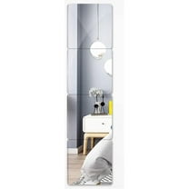 4 Pcs 12" x 12" Self Adhesive Acrylic Mirror Home Décor Wall Mounted Mirror Frameless Mirror Tiles Non Glass Sticky Mirror Tile for Bedroom, Gym, Door