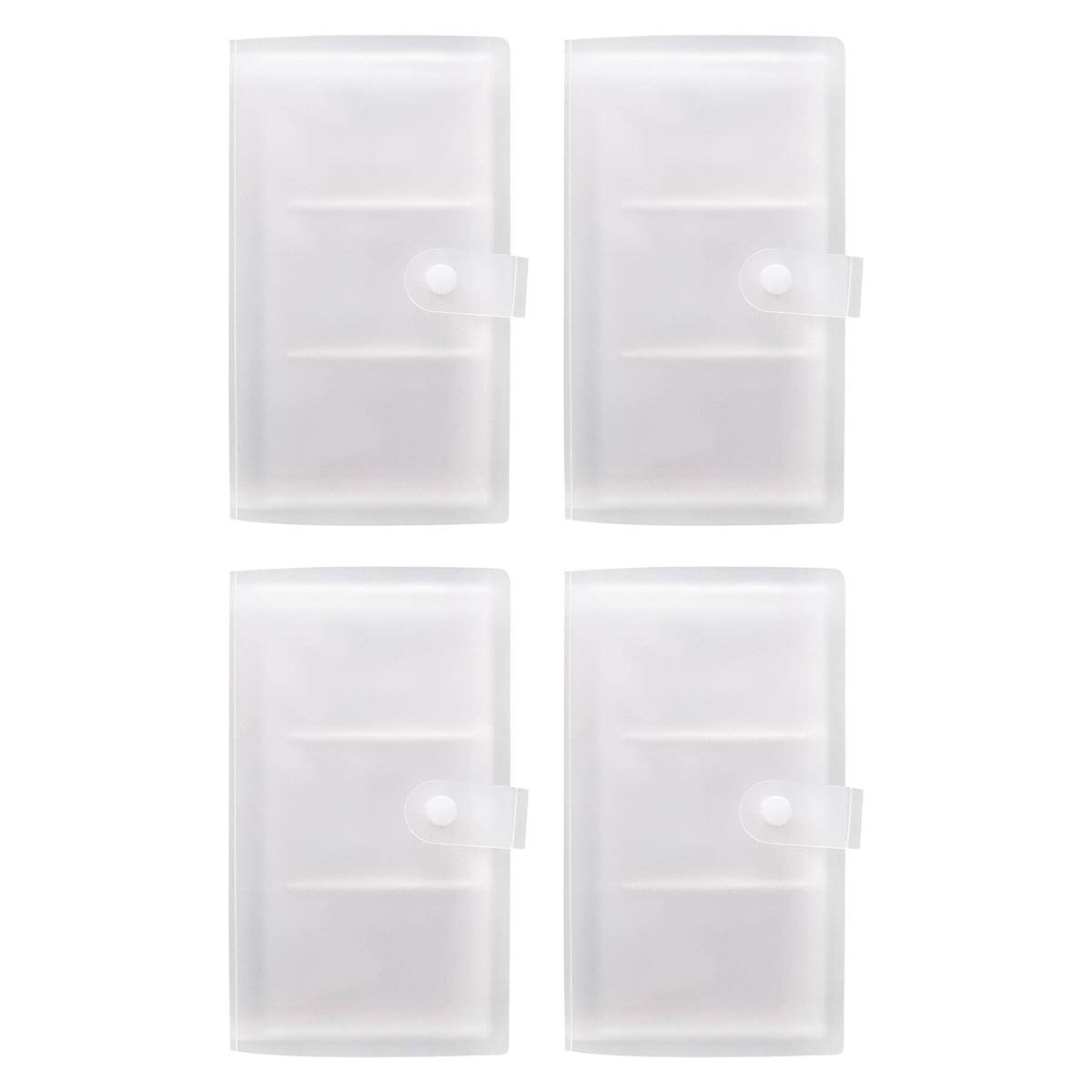 4 Pcs 120 Slots Name Cards Case Business Book Plastic Holder Clear Portable Storage