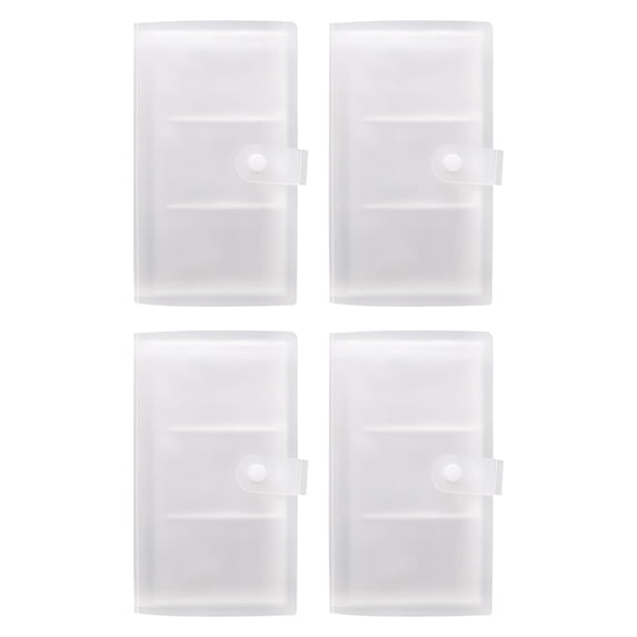 4 Pcs 120 Slots Name Cards Case Business Book Plastic Holder Clear Portable Storage