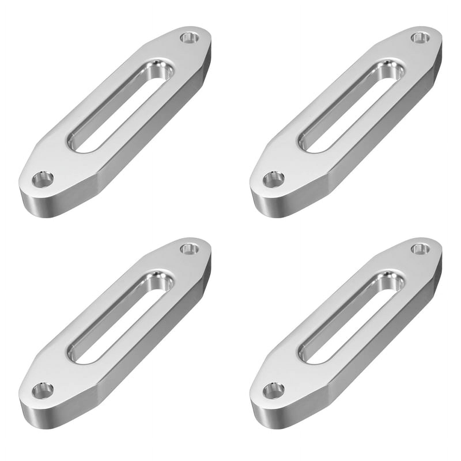 4 Pcs 125mm 4000LBS Universal Chrome Aluminum Hawse Fairlead Synthetic Mount Winch Rope 15000Lbs for SUV ATV UTV