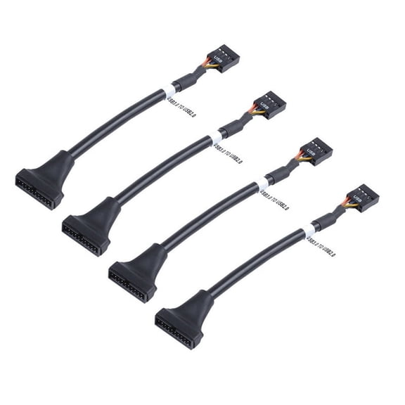 4 Pcs 15cm USB 3.0 20 Pin Header Male to USB 2.0 9 Pin Female Adapter Cable