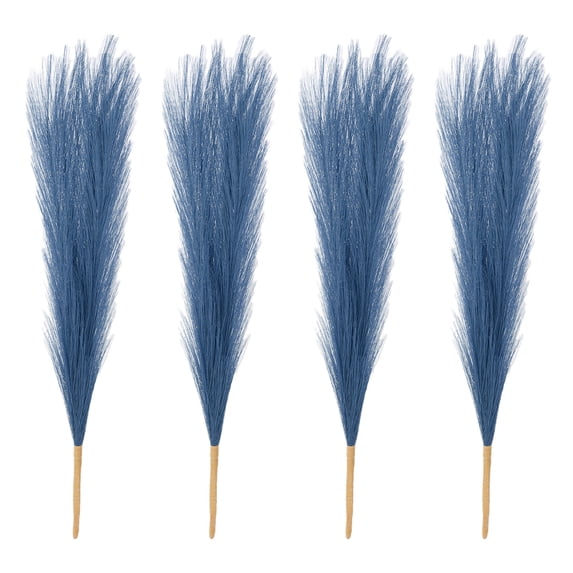 4 Pcs 17 Inch Faux Pampas Grass Artificial Boho Decor Home Peacock Blue