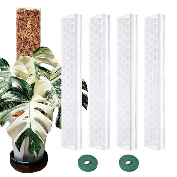 4 Pcs 17 Inch Plastic Moss Pole for Plants Monstera,Designed Specifically for Climbing Plants, Stackable