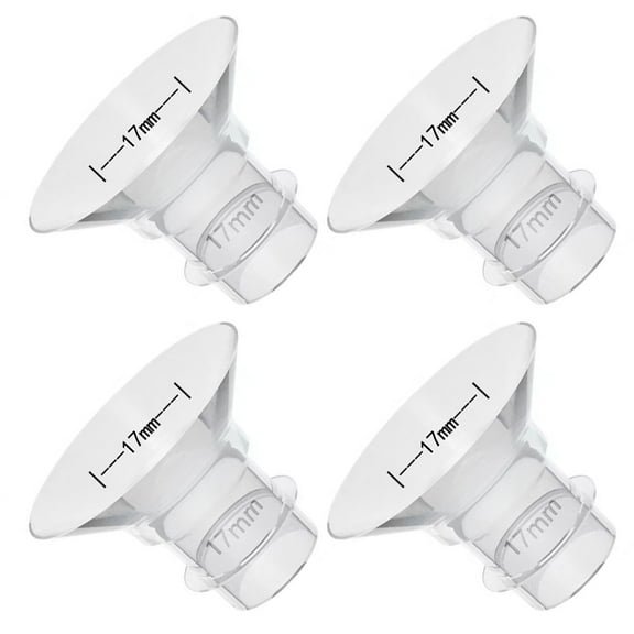 SkyAuks 4 Pcs 17mm Breast Pump Flange Inserts Sizing Kit Compatible with Breast Pump 24mm Shields/Flanges, Reduce 24mm Nipple Tunnel Down to 17 mm