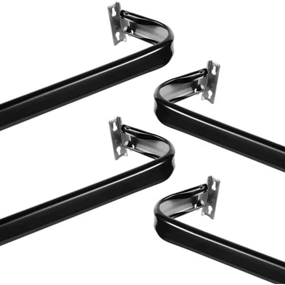 4 Pcs 18 to 28 Inch Black Adjustable Curtain Rod Set Heavy Duty Door Curtain Rod Flat Sash Rods Hardware Included for Home Windows Kitchen Bathroom Sidelights