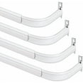thumbnail image 1 of 4 Pcs 18 to 28 Inch White Adjustable Curtain Rod Set Heavy Duty Door Curtain Rod Flat Sash Rods Hardware Included for Home Windows Kitchen Bathroom Sidelights, 1 of 6