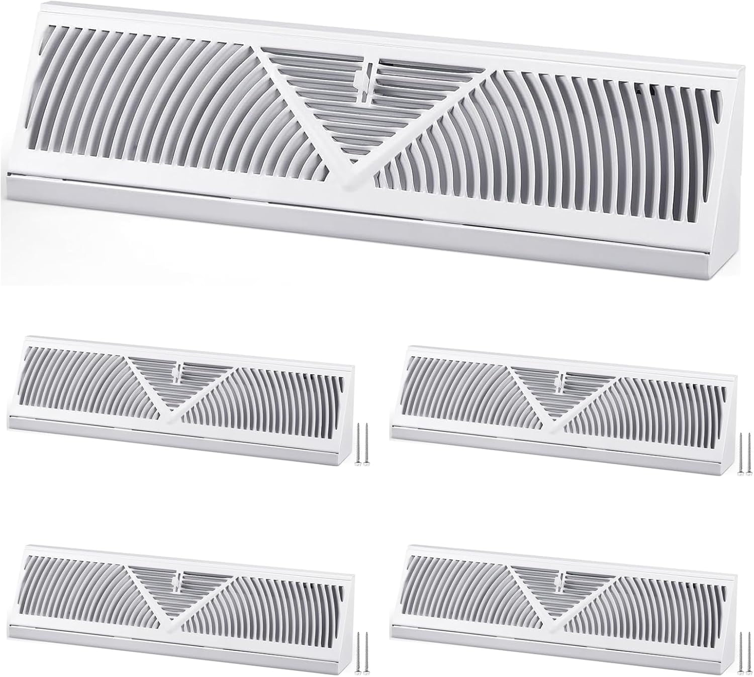 4 Pcs 18 Inch Baseboard Register (Duct Opening Size), Vent Covers for
