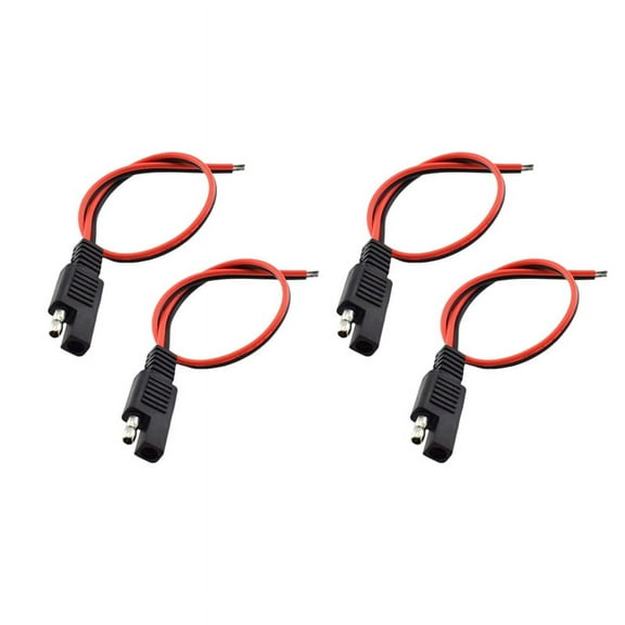 4 Pcs 18AWG SAE Extension Cable 2-Pin SAE Quick Connector Disconnect Plug 10A Solar Battery Panel SAE Plug Wire 1Ft/30cm,4 x SAE Extension Cable,red & black