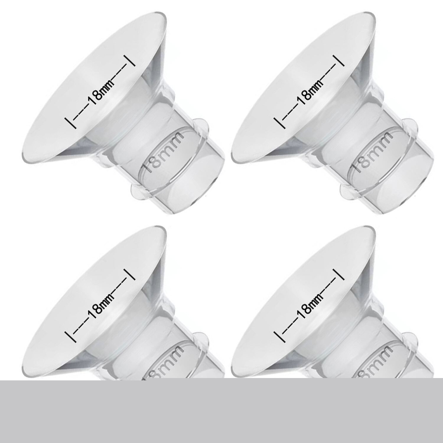 4 Pcs 18mm Breast Pump Flange Inserts Sizing Kit Compatible with Breast Pump 24mm Shields/Flanges, Reduce 24mm Nipple Tunnel Down to 18 mm
