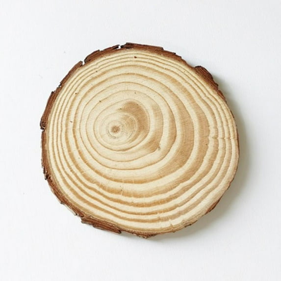 4 Pcs 2.7"-3.2" Unfinished Natural Wood Slices Circles with Bark for Coasters DIY Crafts Christmas Ornaments Rustic Wedding Decorations Centerpiece
