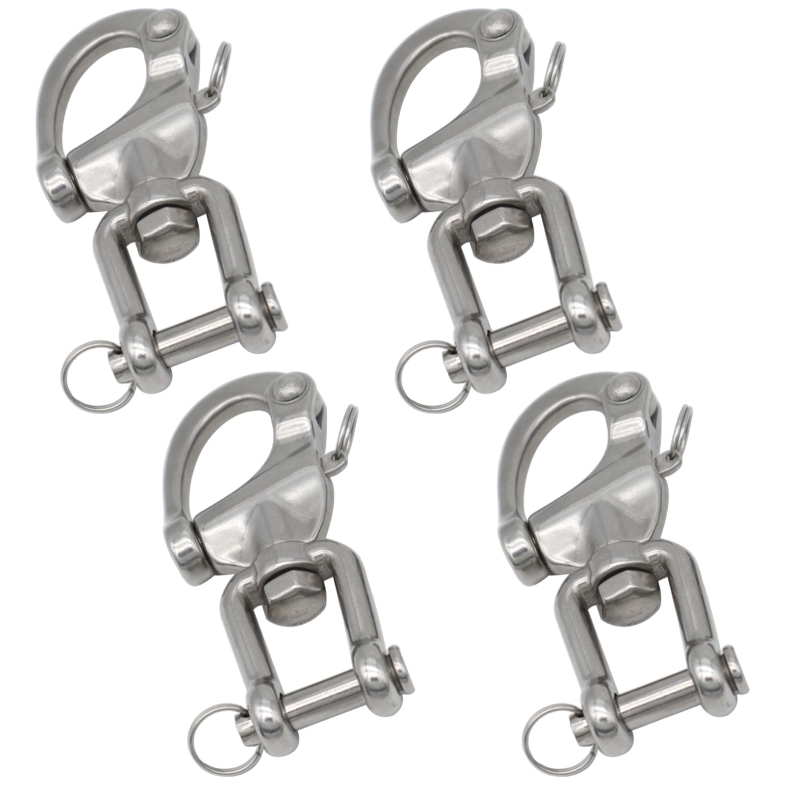 4 Pcs 2.8 in / 70 mm Swivel Shackle, Marine Grade 316 Stainless Steel ...