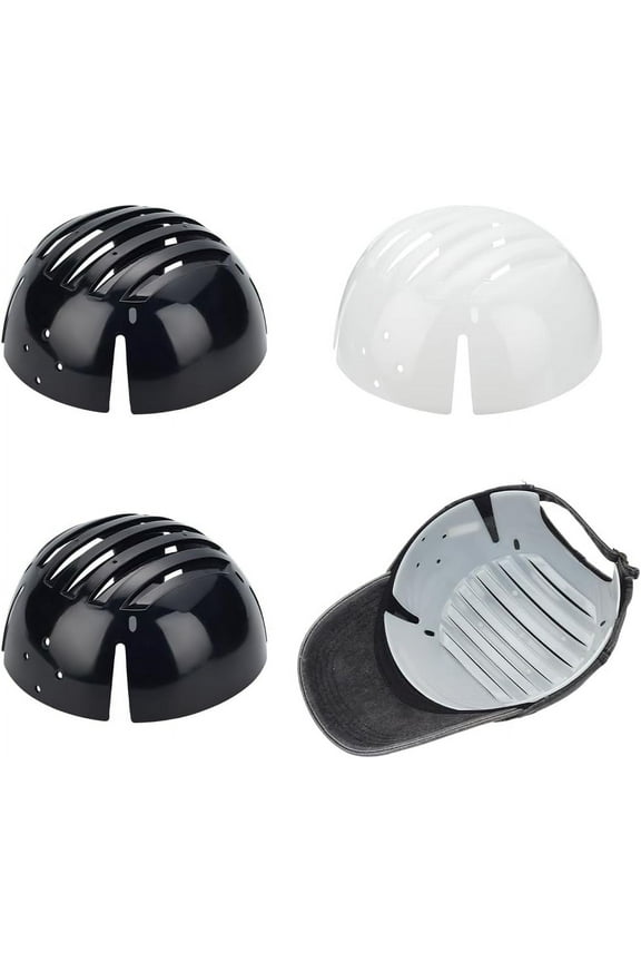 4 Pcs 2 Colors Baseball Caps Insert Plastic Protective Hat Liner Inserts White & Black Hard Bump Cap Inserts Breathable and Lightweight Universal Bump Cap Insert for Head Protection