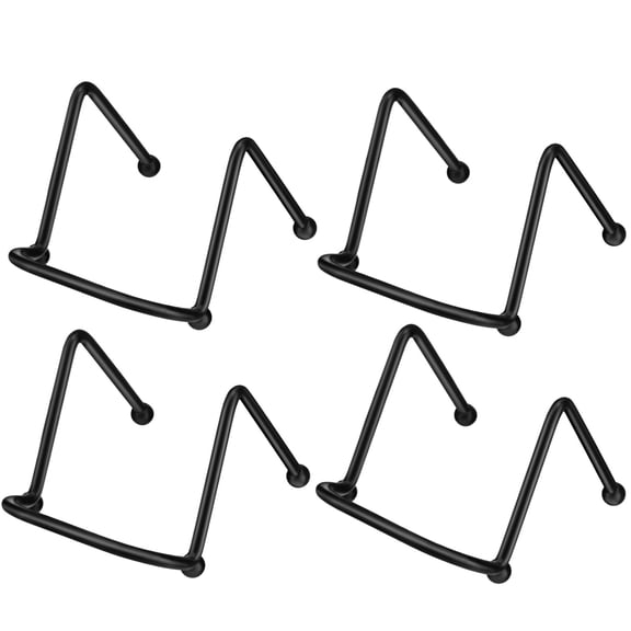 4 Pcs 2 Inch Small Plate Holder Display Stands Mini Metal Black Frame Stand for Picture, Book, Photo Easel, Creation