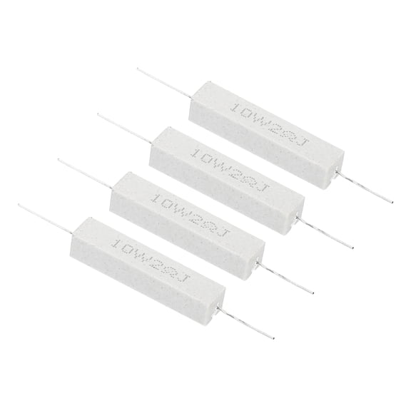4 Pcs 2 Ohm Resistors, 10W Ceramic Cement Resistor Power Cement Resistor Kit Tolerance 5% for Power Adapters Audio Computer TV Circuit Board