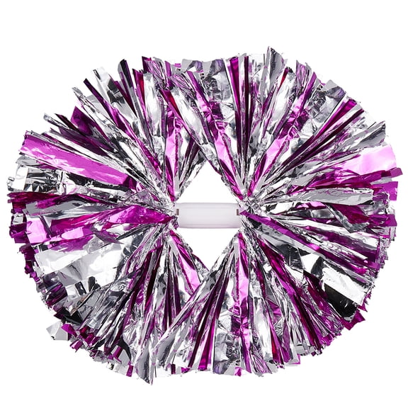 4 Pcs/2 Pairs Cheerleading with Handle Squad Pompoms with Baton for School Sports Dance Team Spirit Cheering 14.17 Inch