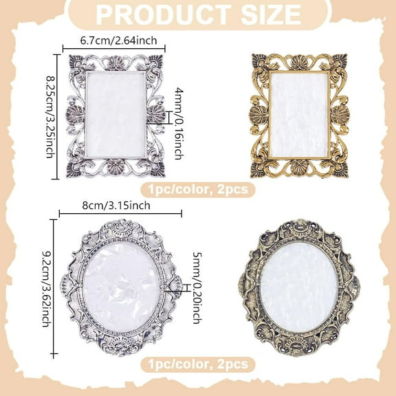 4 Pcs 2 Styles Nail Art Palette Resin Nail Art Painting Palettes Retro Style Nail Polish Color Mixing Palette for Salon Nail Art Display Cosmetic Color Mixing