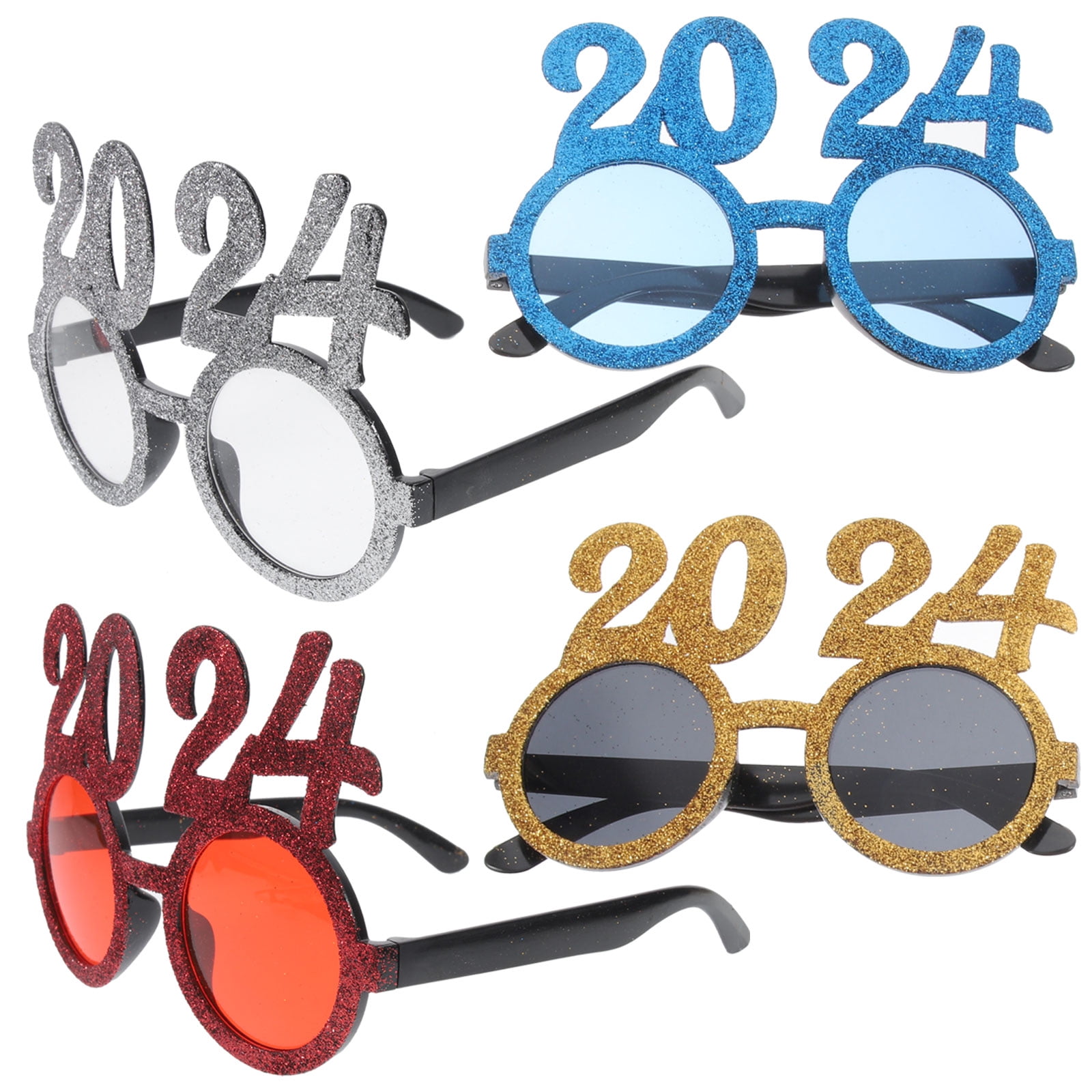 4 Pcs 2025 Glasses Decor Sun Glasses 2025 Eyeglasses Costume Glasses