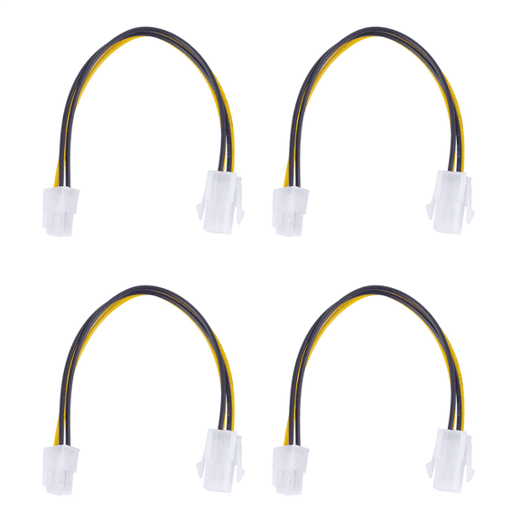 4 Pcs 20CM/8Inch 12V 4 Pin Male to 4 Pin P4 Female CPU Power Supply Extension Cable