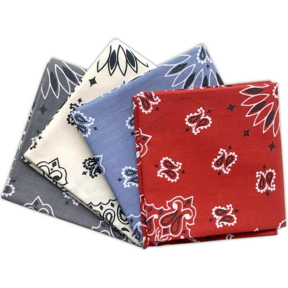 4 Pcs 21.65 Inches Paisley Bandana, Classic Pattern Multi-purpose Bandanas for Men and Women, Fashion Accessories Suitable for Daily Use Casual