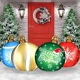 thumbnail image 1 of 4 Pcs 23.6 Inch Giant Inflatable Christmas Ball Christmas Decorations Giant Inflatable Ornaments Outdoor Christmas PVC Inflatable Decorated Ball Inflatable Outdoor Holiday Yard Decorations (Stylish), 1 of 12