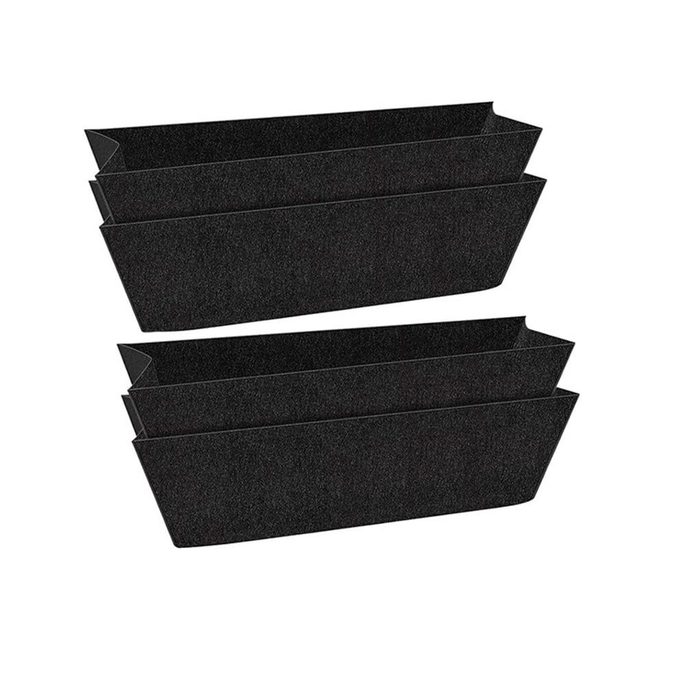 4 Pcs 24 Inch Fabric Plant Window Box Liners-Rectangular Non-Woven Planter Basket Liner-Black Felt Flower Hanging Basket for Outdoor Garden Wall Hanging Planter Flower Vegetables